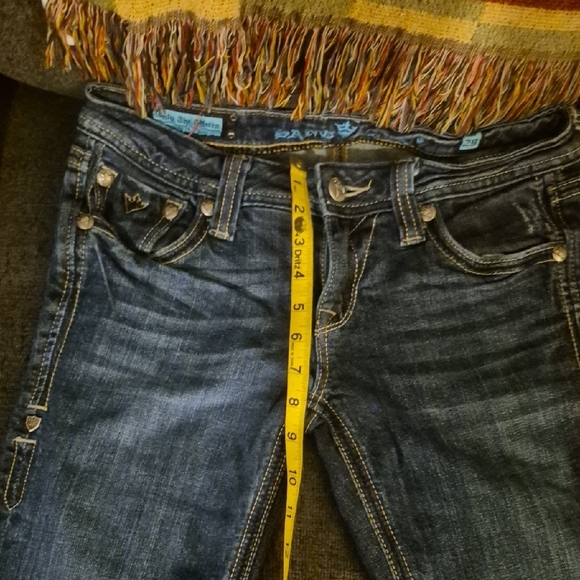 Lands' End Dark Blue Boot Cut Jeans with Studded Detail - Picture 8 of 11